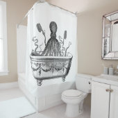Shower gordijn met octopus in bad (In situ)