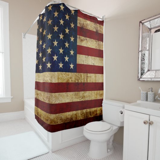 Shower-gordijn onder Amerikaanse vlag Douchegordijn (In situ)