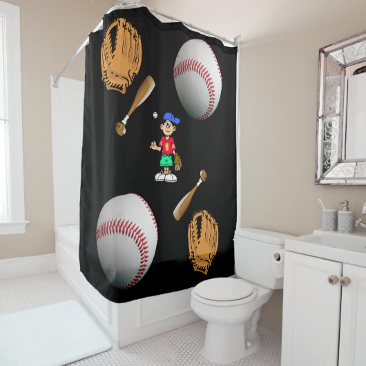 Shower gordtain Baseball Douchegordijn (In situ)