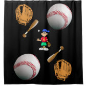 Shower gordtain Baseball Douchegordijn (Voorkant)
