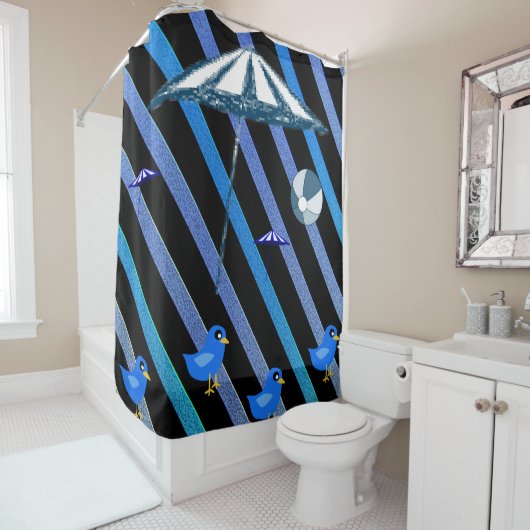 Shower gordtain Birds Douchegordijn (In situ)