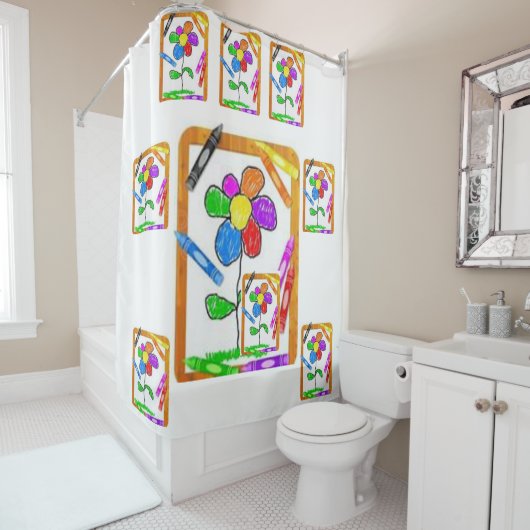 Shower gordtain Crayons Douchegordijn (In situ)