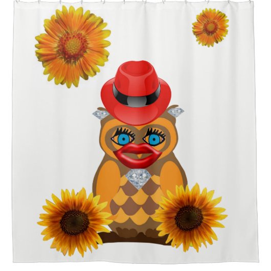 Shower gordtain Owl Douchegordijn (Voorkant)