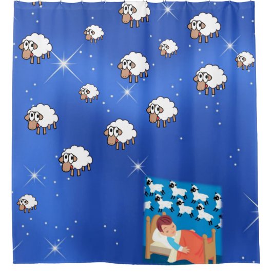 Shower gordtain Sheep Douchegordijn (Voorkant)