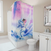Shower gordtain Unicorn Princess-ontwerp Douchegordijn (In situ)
