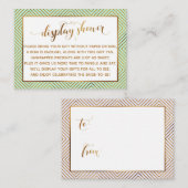 Shower Heart Gold Script Gift Label, Mint Informatiekaartje (Voorkant / Achterkant)