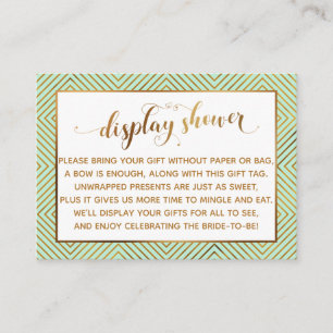 Shower Heart Gold Script Gift Label, Mint Informatiekaartje