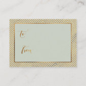 Shower Hearts Gold Script CadeauLabel, pagina weer Informatiekaartje (Achterkant)