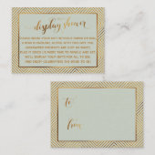 Shower Hearts Gold Script CadeauLabel, pagina weer Informatiekaartje (Voorkant / Achterkant)