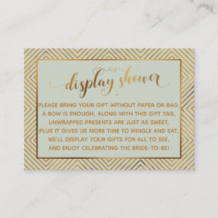 Shower Hearts Gold Script CadeauLabel, pagina weer Informatiekaartje