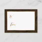 Shower Hearts Gold Script CadeauLabel, zwart Informatiekaartje (Achterkant)