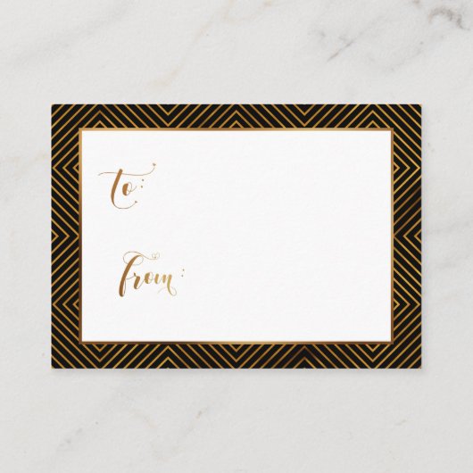 Shower Hearts Gold Script CadeauLabel, zwart Informatiekaartje (Achterkant)