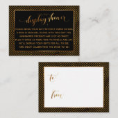 Shower Hearts Gold Script CadeauLabel, zwart Informatiekaartje (Voorkant / Achterkant)
