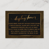 Shower Hearts Gold Script CadeauLabel, zwart Informatiekaartje (Voorkant)