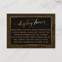 Shower Hearts Gold Script CadeauLabel, zwart