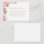 Shower Insert Pink Floral Greenery Informatiekaartje (Voorkant / Achterkant)