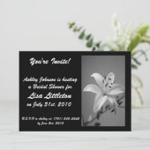 Shower Invitation Black and White Kaart (Staand voorkant)