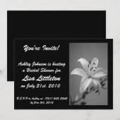 Shower Invitation Black and White Kaart (Voorkant / Achterkant)