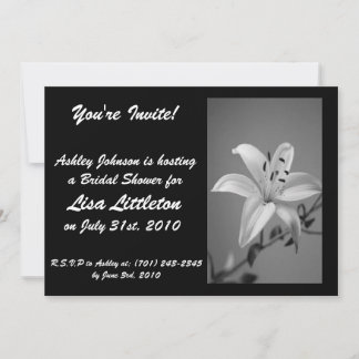 Shower Invitation Black and White Kaart