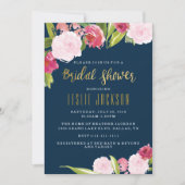 Shower Invitation Navy and Gold Bridal Kaart (Voorkant)