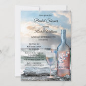 Shower Invitation Ocean and Wine Bridal Kaart (Voorkant)