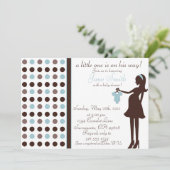 Shower Invitation van Brown and Blue Baby Kaart (Staand voorkant)