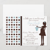 Shower Invitation van Brown and Blue Baby Kaart (Voorkant / Achterkant)