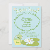 Shower Invitation w/Cute Baby Frog & Lilly Pad Kaart (Voorkant)