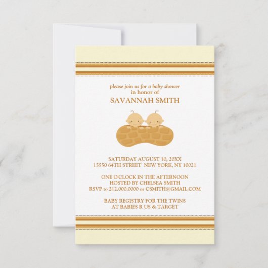 Shower Invitations for Twins Kaart (Voorkant)