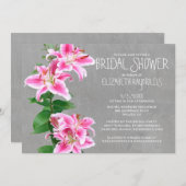 Shower Invitations Stargazer Lily Bridal Kaart (Voorkant / Achterkant)