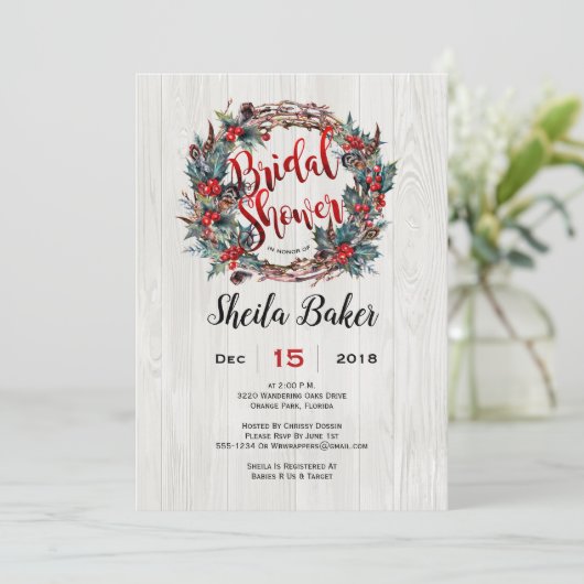 Shower Invitations, Vakantie Uitnodiging, Schot Kaart (Staand voorkant)