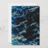 Shower Invite | Blue Sapphire Waterverf Geode Kaart (Achterkant)