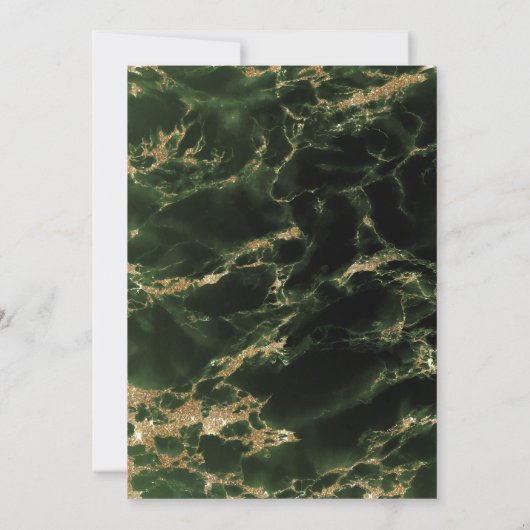 Shower Invite | Emerald Green Waterverf Geode Kaart (Achterkant)