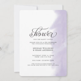 Shower Invite | Lila Waterverf Slag Kaart