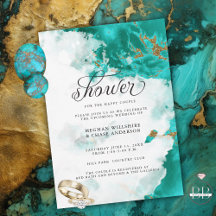 Shower Invite | Modern Turquoise Waterverf Geode