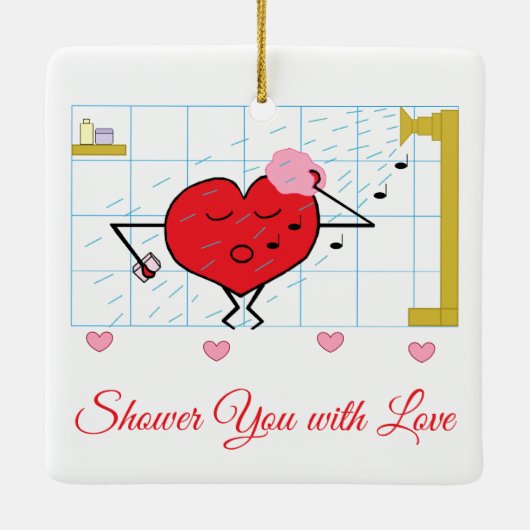 Shower Love Keramisch Ornament (Achterkant)