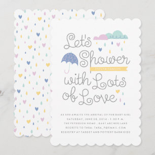 Shower met Love Baby shower Invitation - Blue Kaart