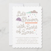 Shower met Love Baby shower Invitation - Paars Kaart (Voorkant)