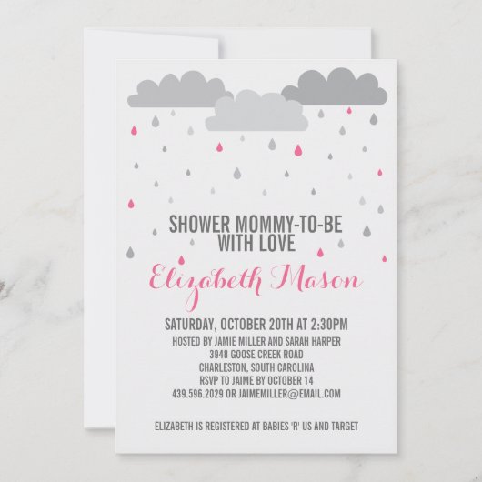 Shower met Love Baby shower Kaart (Voorkant)