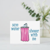 Shower met mij - bespaar water briefkaart (Staand voorkant)