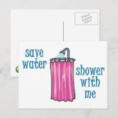 Shower met mij - bespaar water briefkaart (Voorkant / Achterkant)