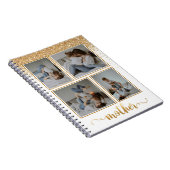 Shower of Gold Glitter 4 Photo Collage New Ma Notitieboek (Rechterzijde)