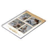 Shower of Gold Glitter 4 Photo Collage New Ma Notitieboek (Linkerzijde)