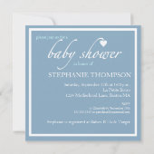 Shower of Hearts Blue Baby shower Invitation Kaart (Achterkant)