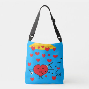 Shower of Hearts: Dark Turquoise Crossbody Bag Tas