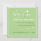 Shower of Hearts Green Baby shower Invitation Kaart (Achterkant)