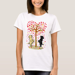 Shower of Hearts Yellow and Black Labradors T-shirt