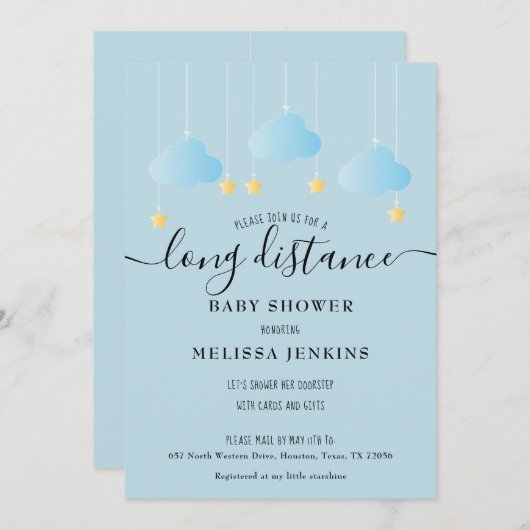 Shower op lange afstand / sprint per post kaart (Voorkant / Achterkant)