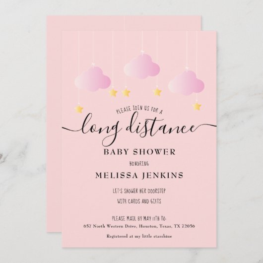 Shower op lange afstand / sprint per post kaart (Voorkant / Achterkant)