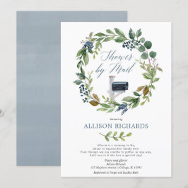 Shower per mail: groene, stoffige marineblauw kaart